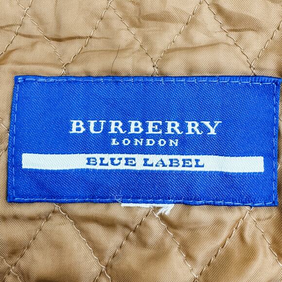 Burberry Jacket Brown Quilted Winter Shearling Coat Ladies Tan Vintage Corduroy - Picture 12 of 14